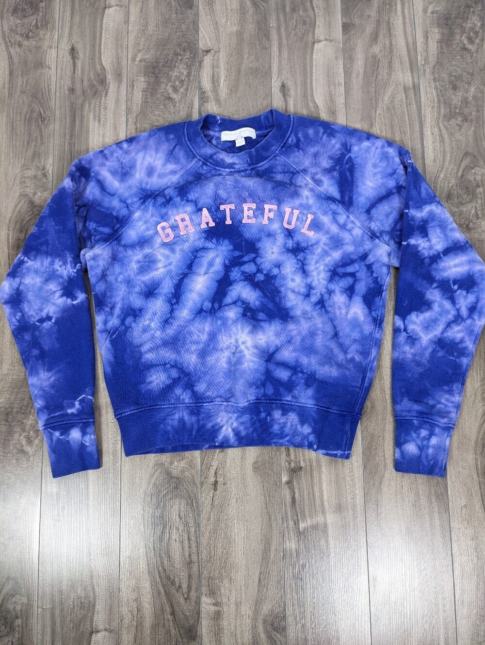 Spiritual Gangster Size XS Tie Dye Sweatshirt Blue Purple Grateful Lettering
